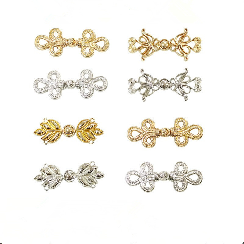 Flower Frog Pin - 10pcs Chinese Frog Clasps with Pearl
