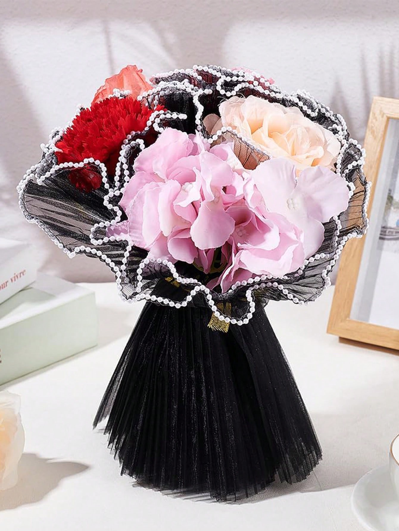 4Yards Faux Pearl Edge Flower  - Supply For Florist 评论和价格