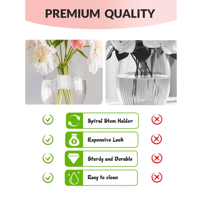 Spiral Stem Holder Sturdy Clea - Supply For Florist 评论和价格